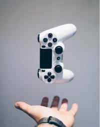 PS4 controller in the air